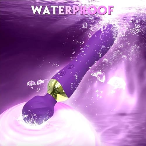 Quiet Powerful 24 Modes Double-Headed Silicone Massage Rod for Women Portable & Handheld Personal Bullet Tool for Quick Relaxation - Purple HC021431