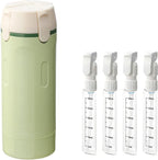 4 in 1 Travel Dispenser, 4 Pack 30ML Travel Bottles with Stickers for Toiletries, Leak Proof Travel Size Containers, Portable for Shampoo Lotion Conditioner Cream Green