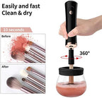 Senbowe Upgraded Makeup Brush Cleaner and Dryer Machine, Electric Cosmetic Automatic Brush Spinner with 8 Size Rubber Collars, Wash and Dry in Seconds, Deep Cosmetic Brush Spinner for All Size Brushes