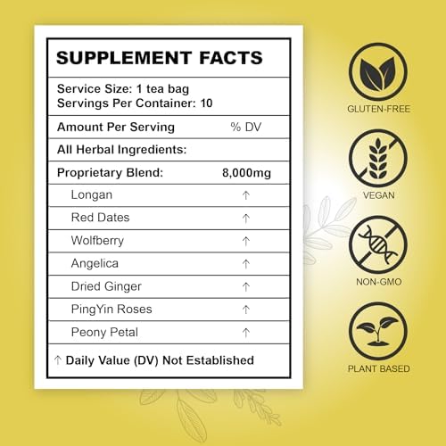 Hiherbs Womb Detox Fertility Tea for Women to Get Pregnant Fast, Herbal Fibroid Tea 10 Pcs Tea Bags Help to Relieve Menstrual & Period Cramps Uterus Warmer and Cleanse