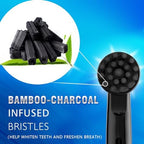 Bamboo Charcoal Replacement Toothbrush Heads Compatible with Oral-B Braun Electric Toothbrushes, 8PCS, Black,Cross Bristles, Round Head Refills for Pro Series,for Vitality,for Triumph Series