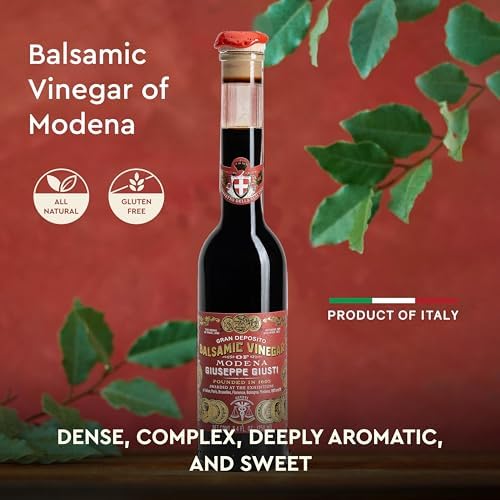 Giuseppe Giusti Balsamic Vinegar of Modena IGP – 3 Gold Medals Gran Deposito, Matured & Thick Authentic Italian Gourmet Aceto Balsamico di Modena, With Pourer – 8.45 fl oz (250 ml) - Pack of 1