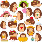 48pcs Hedgehog Cupcake Toppers for Birthday Party Decoration - Cute Cartoon Theme Picks for Woodland Party Supplies, Forest Animal Baby Shower Decorations