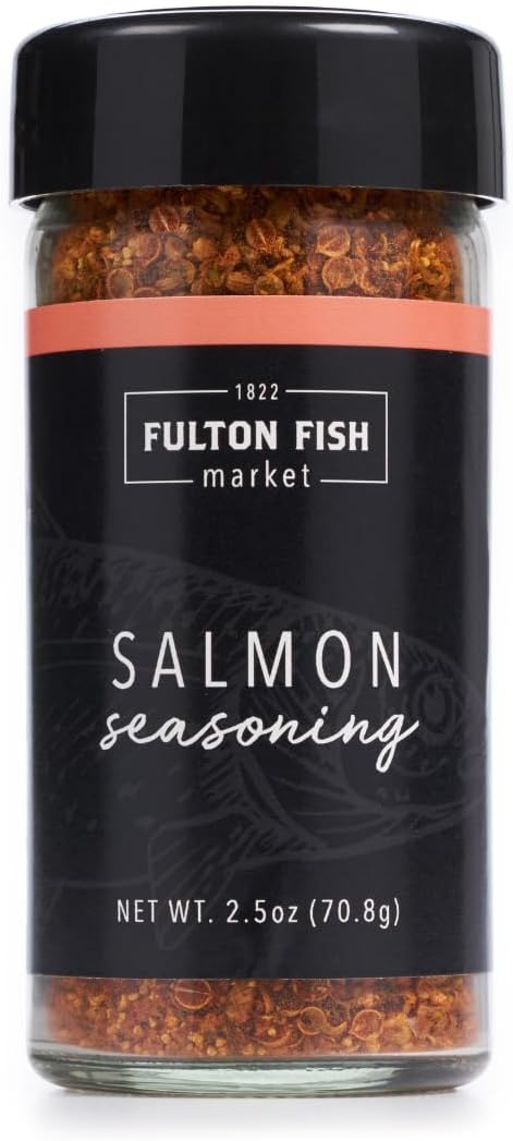 Fulton Fish Market Salmon Seasoning Sweet & Smoky Spice Blend for Grilled, Baked or Pan-Seared Fish, Custom Seafood Rub, 2.5 oz