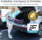 Vive Mobility Lightweight Walker for Seniors - Narrow, Folding Walker w/Wheels for Small & Tight Spaces - Light Weight for Balance, Compact Doorways, Foldable - Portable & Collapsible for Travel