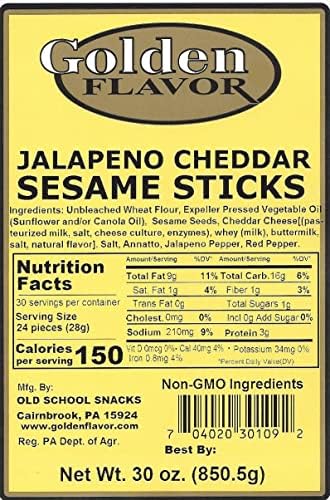 Golden Flavor - Jalapeno Cheddar Sesame Sticks - 30oz bags (2 Pack)