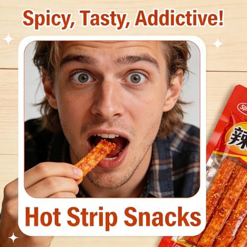 4 Pcs Latiao Spicy Gluten Strips,Chinese Special Casual Spicy Snack Food, Made From Wheat/Chili/Spice, Low Sugar and Low Calories, Best Vegan,Casual Office Outdoor Parties Snacks(100gx4) (4-pack-1)