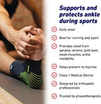 Neo-G Ankle Compression Sleeve Sports – Active – Ankle Compression Sleeve for Running - Lightweight, Elastic, Helps with Strains, Weak Ankles, Injury Recovery, Ankle Swelling Relief - L