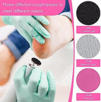 Rolybag 60Pcs Sanding Paper Discs with Metal Nail Drill Bit 25mm Pedicure Disc Replacement Sanding Discs Bits for Nail Drill Foot Files Electric Remover Dead Skin Callus (#80#150#240 Grit)