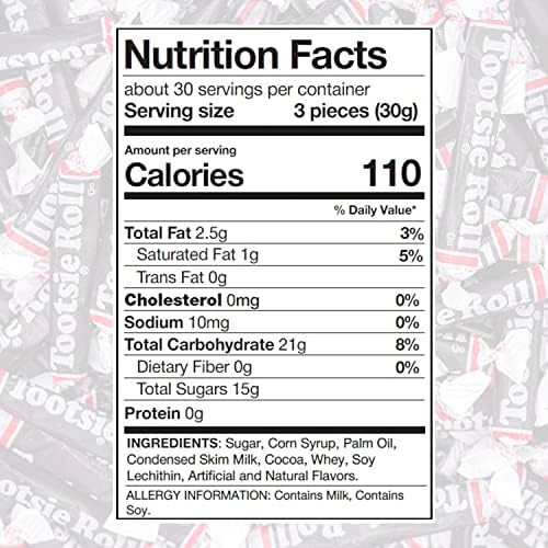 Roll Twists Chocolate Candy - 2 Pounds | Rolls Chocolate Long Individually Wrapped Candy, Bulk Pack