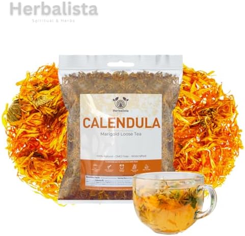 Herbalista - Premium Dried Calendula Flower Petals Tea (4 oz | 114g) | Wild Harvested Marigold for Loose Leaf Teas, Cocktail Infusions, Salves & Culinary Uses | 100% Natural, Edible & Fresh | Flores de Caléndula