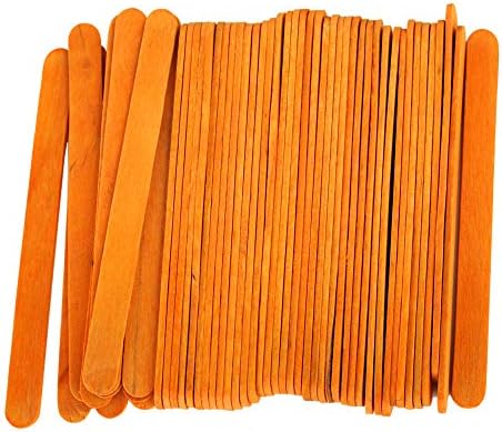200 Pack 4.5 Inch Orange Popsicle Sticks, Wood Craft Sticks for Crafts, Learning and STEM Basics
