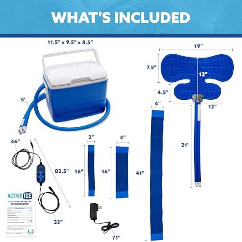 Polar Active Ice 3.0 Cold Therapy Ice Machine System with Programmable Timer, Shoulder Compression Pad, Lightweight 9 Quart Cooler Freeze Kit, Quiet Pump, Strong Cryotherapy Pain Relief Treatment