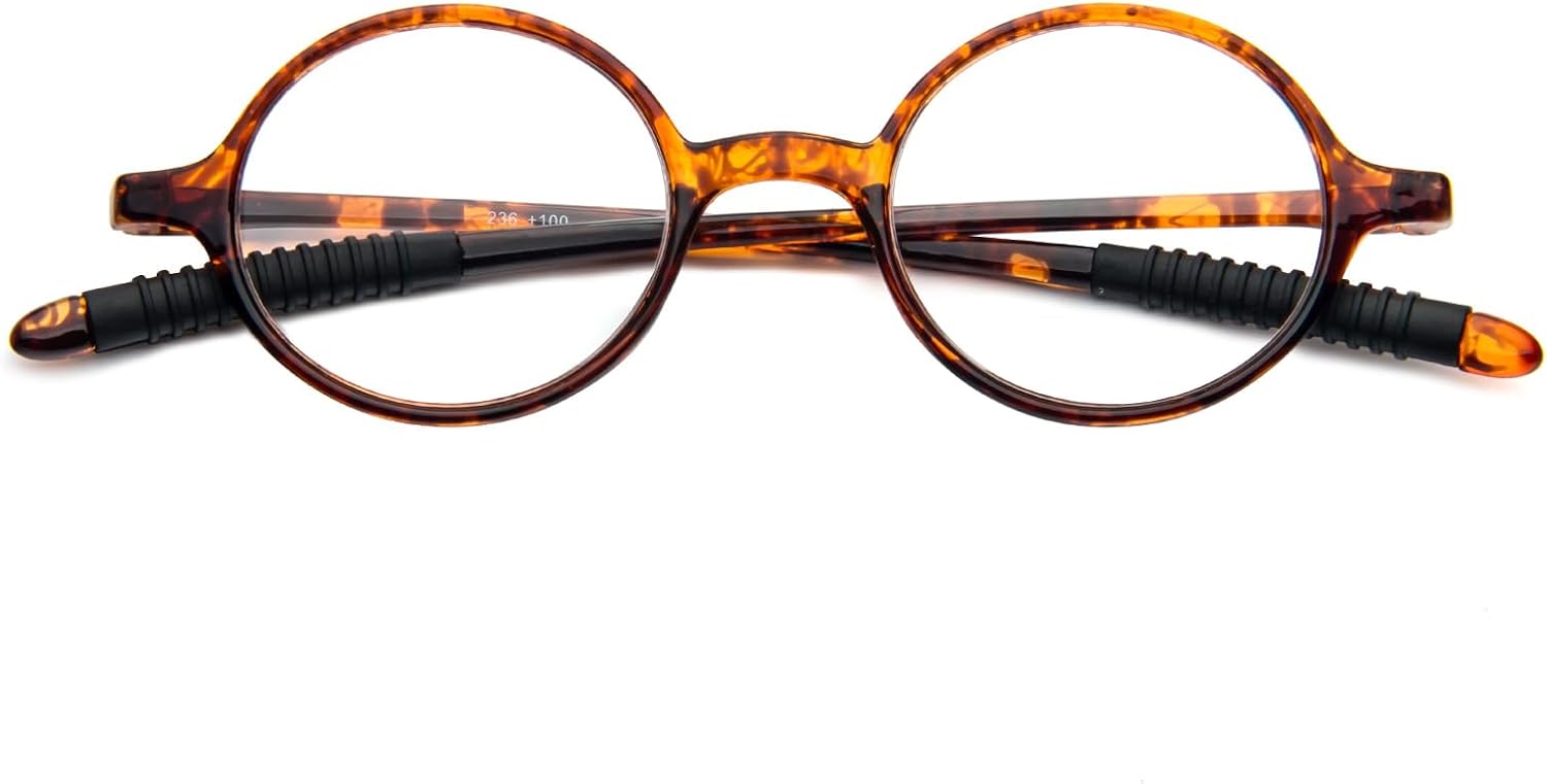 Round Reading Glasses for Women Men Retro Blue Light Blocking TR90 Ultra Lightweight Computer Readers