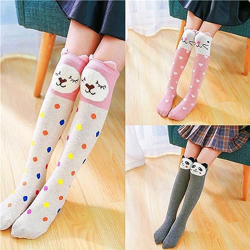 EIAY Shop Kids Cotton Socks Knee High Stockings Cute Cartoon Animals for 3-8 Year Olds