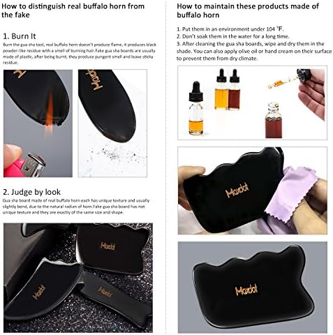 Maxdot 5 Pieces Gua Sha Massage Tools Set, Scraping Massage Tools Guasha Stone for Face Back Neck Physical Therapy