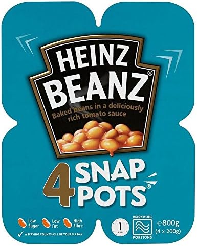 Heinz Baked Beanz in Tomato Sauce Snap Pots (4x200g) - Pack of 2