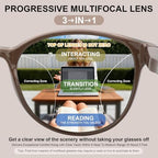 Distinctive Progressive Multifocus Reading Glasses Women, Retro Lady Anti Blue Light/Eye Fatigue Computer Reader, Vintage Round Frame No-Line Multifocal Eyeglasses (Brown&Apricot, 2.5x)