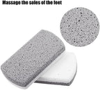 2 Pcs Foot Care Exfoliating Scrub Stone, Double Sided Fine and Coarse Pumice Stone, Foot File, Grey White