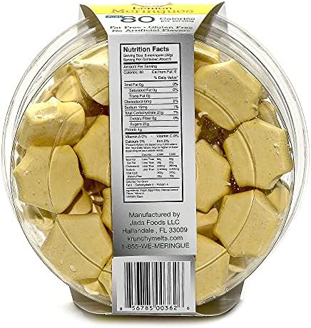 Krunchy Melts Original Meringue Cookies - Lemon Flavor - Only 80 Calories Per Serving - Fat Free, Gluten Free, Dairy Free (4 Oz)