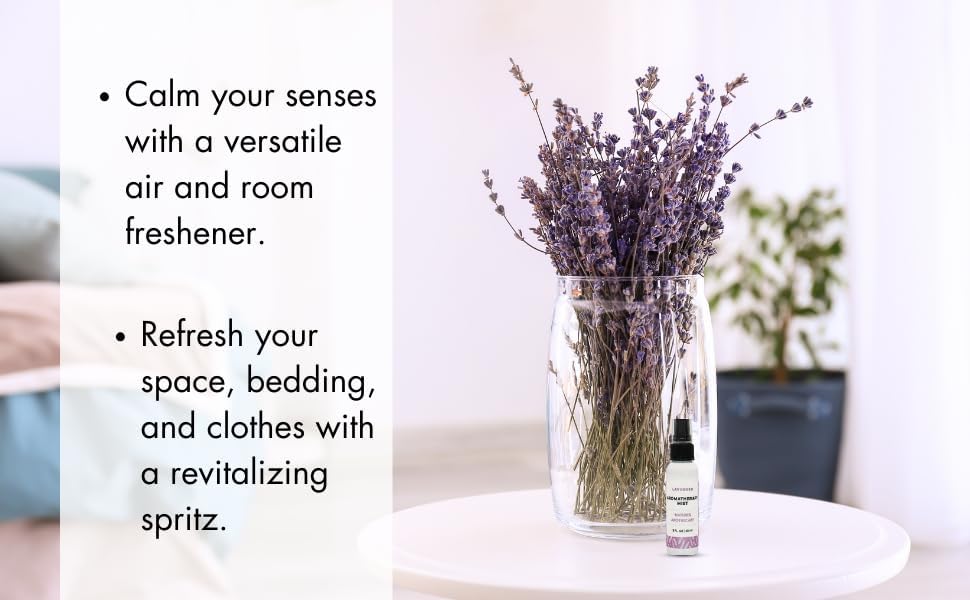 Bed & Body Lavender Aromatherapy Mist Travel Size | Calm, Relax, Unwind | All-Natural Spray for Linens, Bed, & Body Made with Pure Lavender Essential Oil, Made in USA by Nature's Apothecary (2 oz)