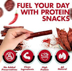 Jerky-n-Spice Premium Spicy Meat Sticks Gift Box (10 Count) | Beef Sticks Variety Pack | Beef Jerky Basket for Men | Assorted High Protein Meat Snacks | Ideal for Birthday, Road Trip & Camping
