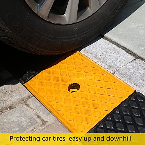 Nisorpa 2'' Rise Rubber Curb Ramp Heavy Duty Loading Rubber Curb Ramps 22000lbs (10 Ton) Driveway Ramp Car Slope Threshold Ramps for Loading Dock Bike Vehicle Warehouse Sidewalk Wheelchair