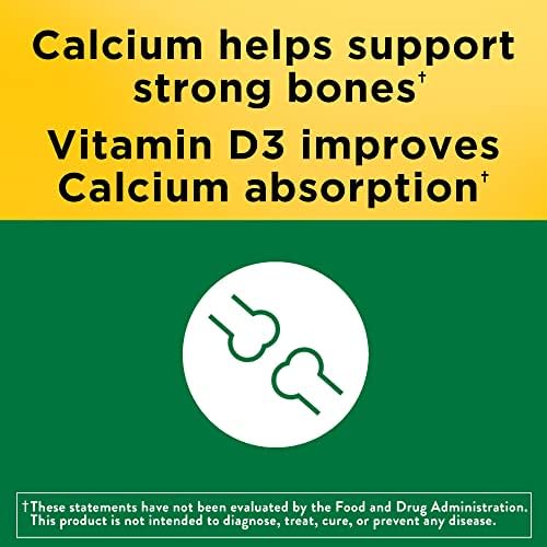 Nature Made Calcium 600 mg with Vitamin D3, Dietary Calcium Supplement for Bone Support, 100 Softgels