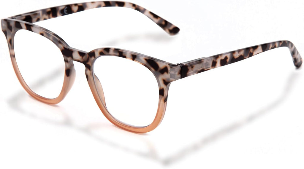 LianSan Reading Glasses for Women - Stylish Blue Light Blocking Computer Readers with Spring Hinge(Pink Tortoise,2.5x)