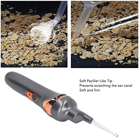 Electric Ear Suction Device, Portable Automatic Electric Vacuum Ear Pick Ear Cleaner Earwax Remover with LED Light for Earwax Removal, Soft Prevent Ear Pick Clean Tools Set (Black)
