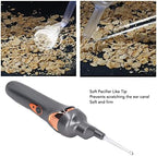 Electric Ear Suction Device, Portable Automatic Electric Vacuum Ear Pick Ear Cleaner Earwax Remover with LED Light for Earwax Removal, Soft Prevent Ear Pick Clean Tools Set (Black)