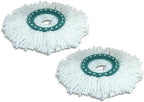 Leifheit Replacement Head Clean Twist Disc Mop, x 2 Pack, High Dirt and Water Absorption with Effective Micro Fibre Cleaning, Microfibre, White, 21 x 17 x 8.5 cm