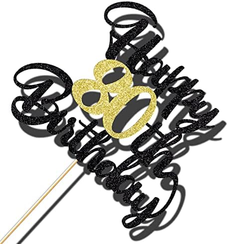 80th Happy birthday cake topper happy birthday cake decoration 80th birthday party decoration gift plugin (80)