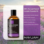 Lavender Essential Oil 30ML/ 1.01FL.OZ, MAYJAM Pure Aromatherapy Lavender Oil for Massage, Diffuser, Soap Making, Long Lasting Scents