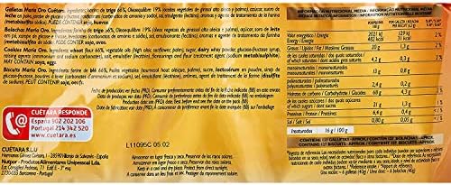 Cuetara - Bolacha Maria Oro - Golden Maria Biscuits - 800g (4x200g) - Product of Spain
