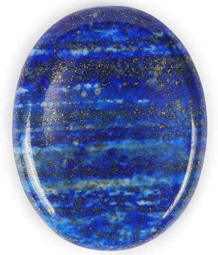 Artistone 2" Lapis Lazuli Thumb Worry Stone Natural Chakra Reiki Healing Crystals Polished Pocket Palm Stones for Anxiety Stress Relief Meditation Home Decor