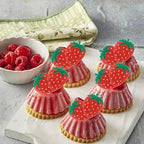 60 Pack Edible Sweet Strawberry Cupcake Toppers Rice Paper Wafer Paper First Birthday Strawberry Cake Picks for Fruit Baby Shower Berry Sweet Kids Birthday Cake Decorations