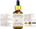 Greenwood Essential Japanese Cypress Essential Oil (Chamaecyparis obtusa) with Glass Dropper | Pure | Non-Sticky | Non-Greasy | Lightweight | Unisex | All Skin Types | Steam Distilled 10ml (0.33 oz)