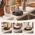 MicoYang Silicone Bathroom Soap Dishes with Drain Spout-Bathroom and Kitchen Sink Organizer,Sponge Holder,Dish Soap Tray,Perfect for Dispenser,Scrubber,Bottle,Cup on Sink or Counter-Coffee 4.9"×3.2"