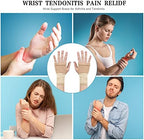 Wrist Brace, 2 Pack Elastic Wrist Support with Strap, Wrist Compression Wrap Adjustable Wrist Strap Relieves Wrist Pain, Tendonitis, Sports Use for Men and Women, Right & Lef(cream color)