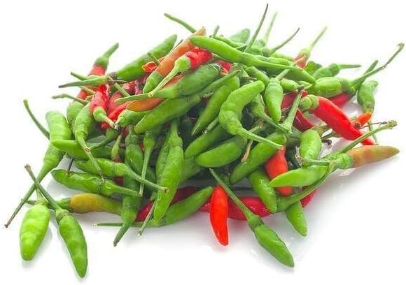 Fresh Thai Chile Peppers, 1 lb Bag, Mixed Red and Green, Whole Raw Chilis for Asian Cooking