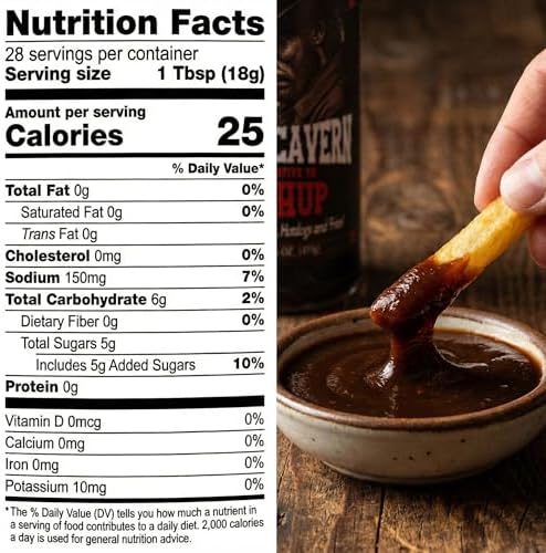 Black Cavern - The Ketchup Alternative, Tomato-Free Condiment for Burgers, Steaks, Hot Dogs & Fries, No High Fructose Corn Syrup, Made in USA, 14.5 oz