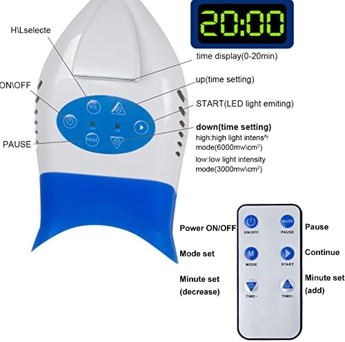 Teeth Whitening Machine LED Light, Mobile Dental Teeth Whitening Lamp Bleaching Accelerator, 36W Cold Tooth Whitener Light with Remote Control, 110V