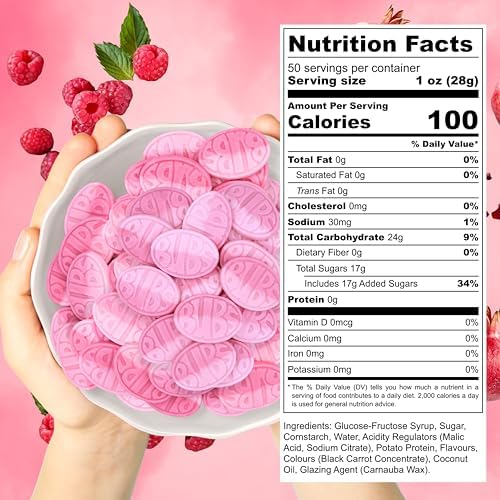 Bubs Swedish Candy Wild Strawberry Pomegranate Sweet Ovals, 1 POUND Authentic Swedish Foam Candy Packed in a Pickmix Candy Sweden Bag