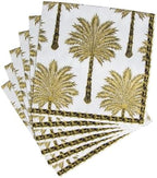 Caspari Grand Palms Paper Luncheon Napkins in Black - Two Packs of 20