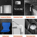 X-Vcak Upgraded 2 Person Sauna, Portable Sauna with 5 Layer Waterproof, Portable Steam Sauna Tent with 2 Steamers, 2 Folding Chair, 71”x 49”x 36"