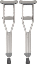 PCP Aluminum Crutches, Push Button Adjustable Height, Lightweight, 1 Pair, Kids Child Size (4'0" to 4'6")