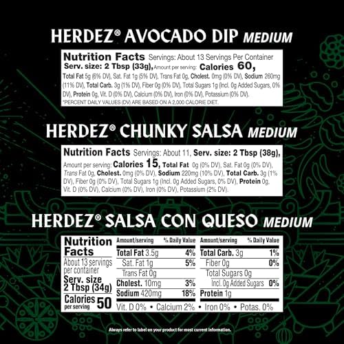HERDEZ® Salsa Dipping Variety 3 Pack – NEW! Chunky Medium, Salsa Con Queso, Avocado Dip Medium – Authentic Mexican Flavor Dips for Chips