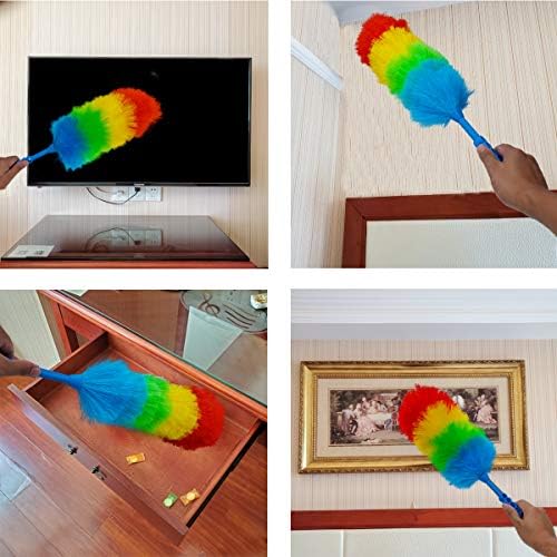 2 Pack Upgrade 19” Static Duster Beandable and Washable - More Fibers Bigger Head Less Loss of Fiber Duster