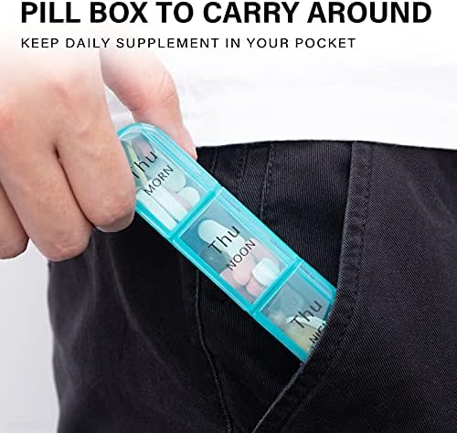 Daviky Pill Organizer 3 Times a Day, Daily Pill Box 7 Day, Weekly Cases Medicine Organizers to Hold Vitamins and Medication